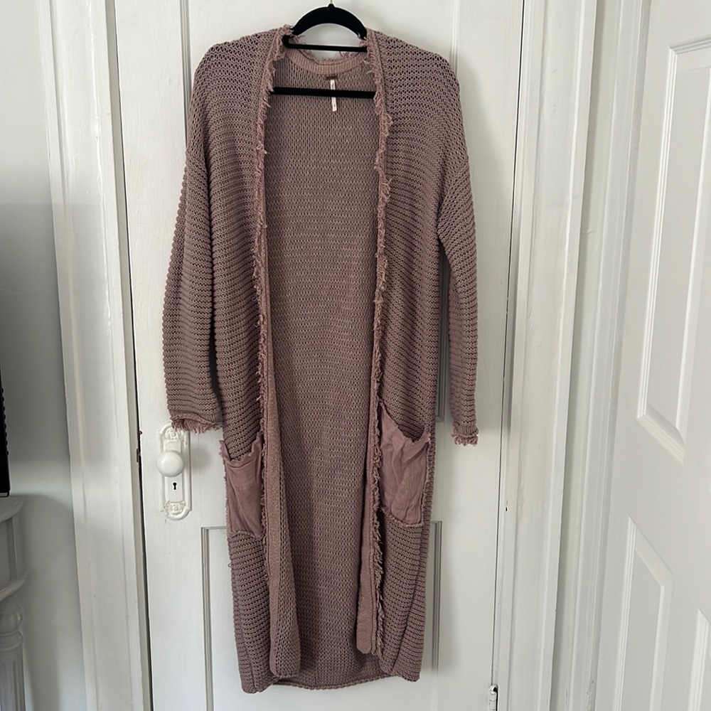Free People long cardigan - mauve / dusty purple